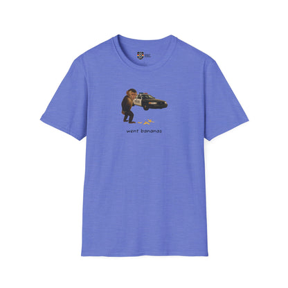 Went Bananas Unisex Softstyle Police Silly T-Shirt - Fun & Quirky Graphic Tee