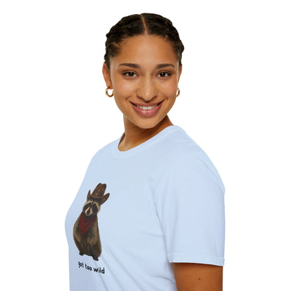 Got Too Wild Raccoon Cowboy Unisex Softstyle T-Shirt