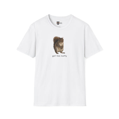 Got Too Nutty Unisex Softstyle Police Silly T-Shirt - Fun & Quirky Graphic Tee