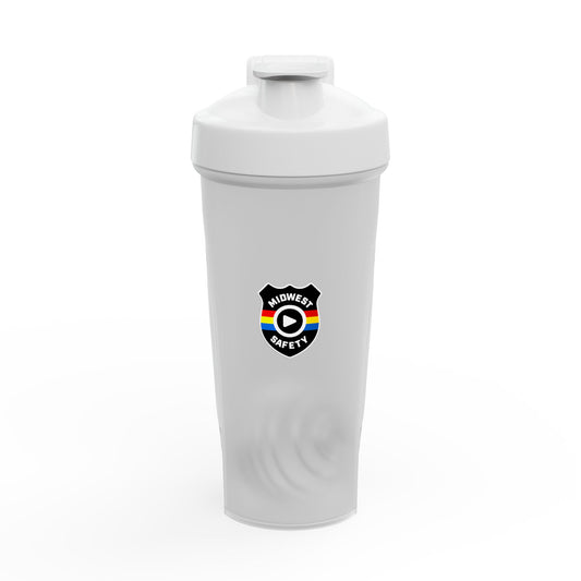 Protein Shaker Bottle — Rainbow Weightlifting Badge Design