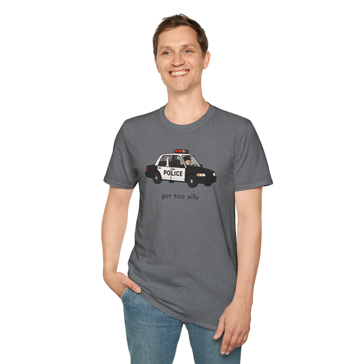 Unisex Softstyle Police Silly T-Shirt - Fun & Quirky Graphic Tee Alternate