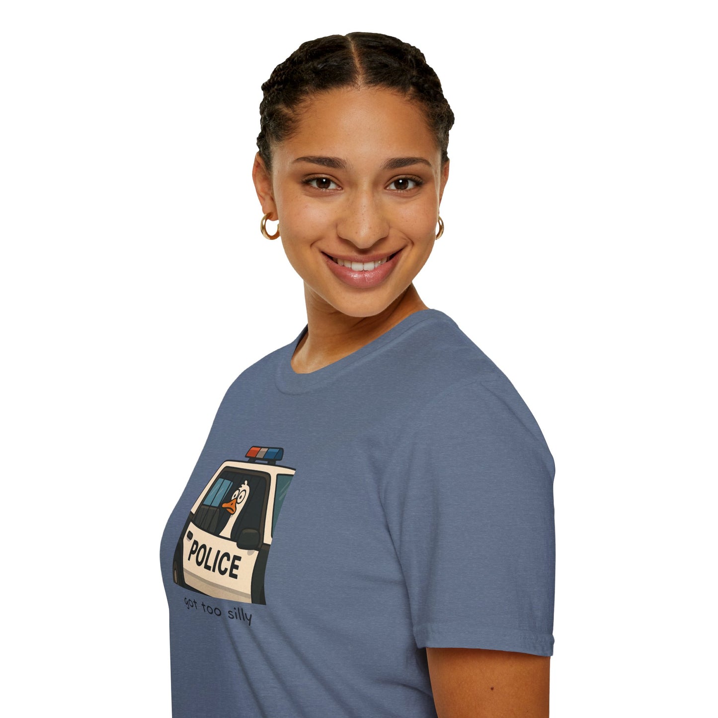 Unisex Softstyle Police Silly T-Shirt - Fun & Quirky Graphic Tee