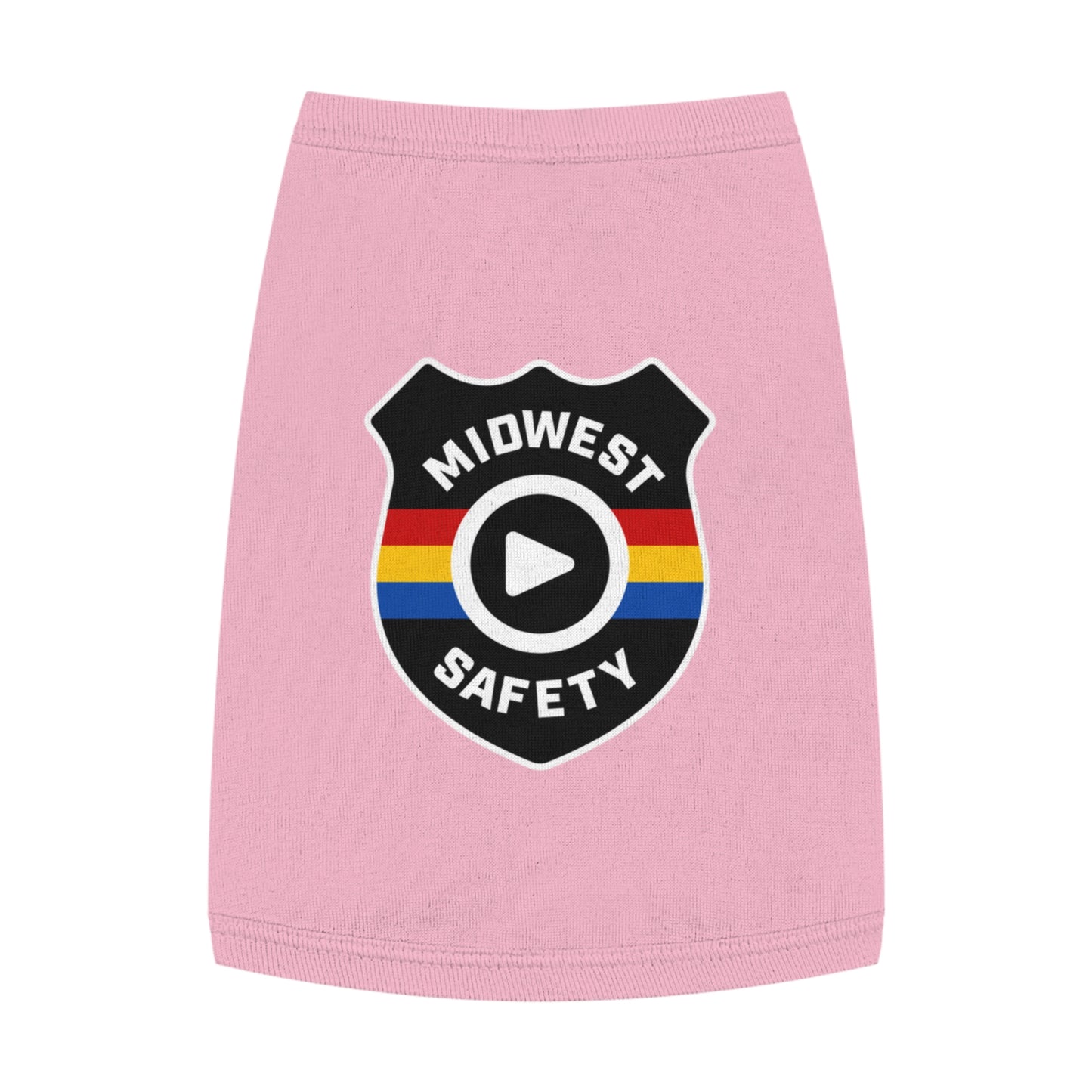 Pet Tank Top with Midwest Safety Badge Design, Cute Dog Apparel, Summer Pet Clothing, Fun Pet Gift, Adorable Dog Tank Top