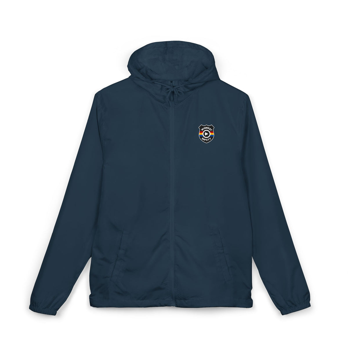 Midwest Safety Logo Windbreaker Jacket — Minimal Full-Zip Hooded Jacket