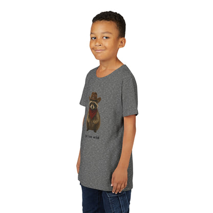 Youth Short Sleeve Tee 'Got Too Wild' Rebel the Raccoon
