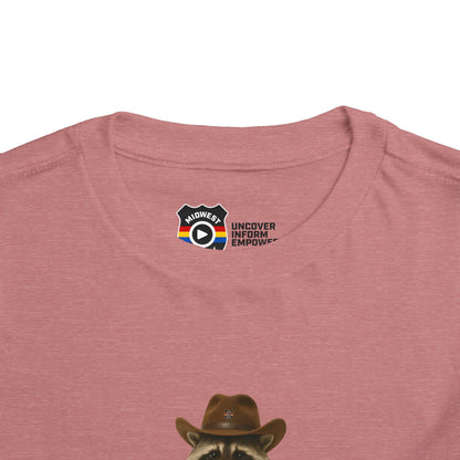 "Got Too Wild" Adorable Toddler T-Shirt with Cowboy Raccoon - "Got Too Wild" Design