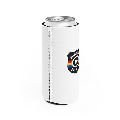 Midwest Safety Slim Can Cooler in White (Double-Sided)
