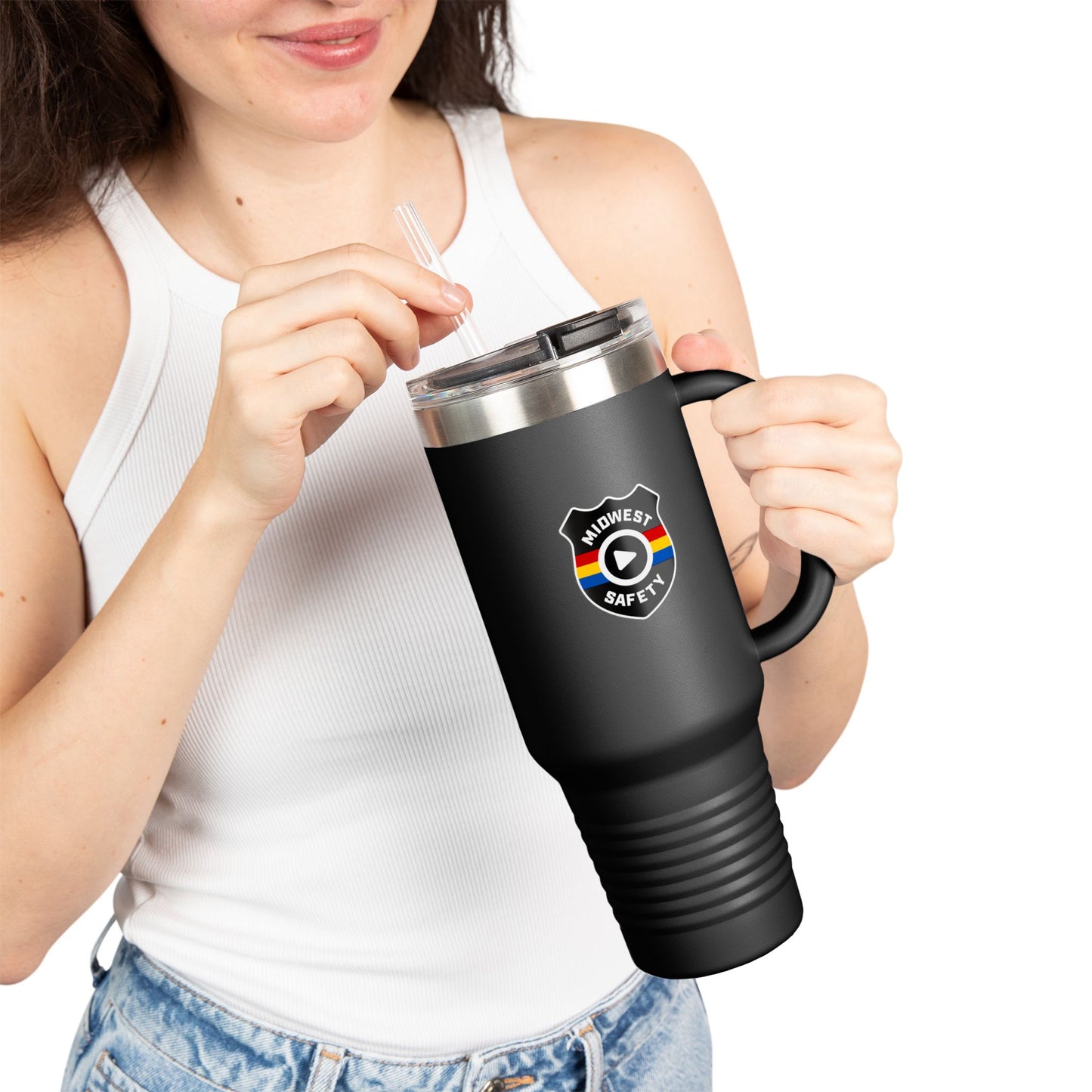 Midwest Safety Insulated Travel Mug - 40oz, Reusable Coffee Cup, Outdoor Adventure Tumbler, Gift for Him/Her, Eco-Friendly Drinkware
