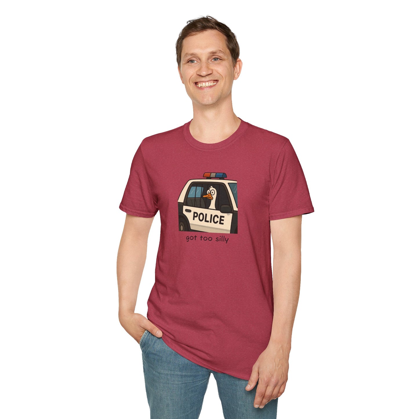 Unisex Softstyle Police Silly T-Shirt - Fun & Quirky Graphic Tee