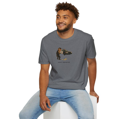 Went Bananas Unisex Softstyle Police Silly T-Shirt - Fun & Quirky Graphic Tee