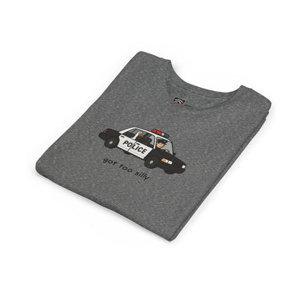 Youth Short Sleeve Tee Funny Police Car, 'Got Too Silly'