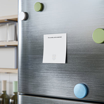 Humorous Post-it® Note Pads - 'It's a Note, Not a Warrant' - Perfect for Office & Home Use