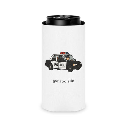 Can Cooler — "Got Too Silly" Police Car Novelty Can Cooler
