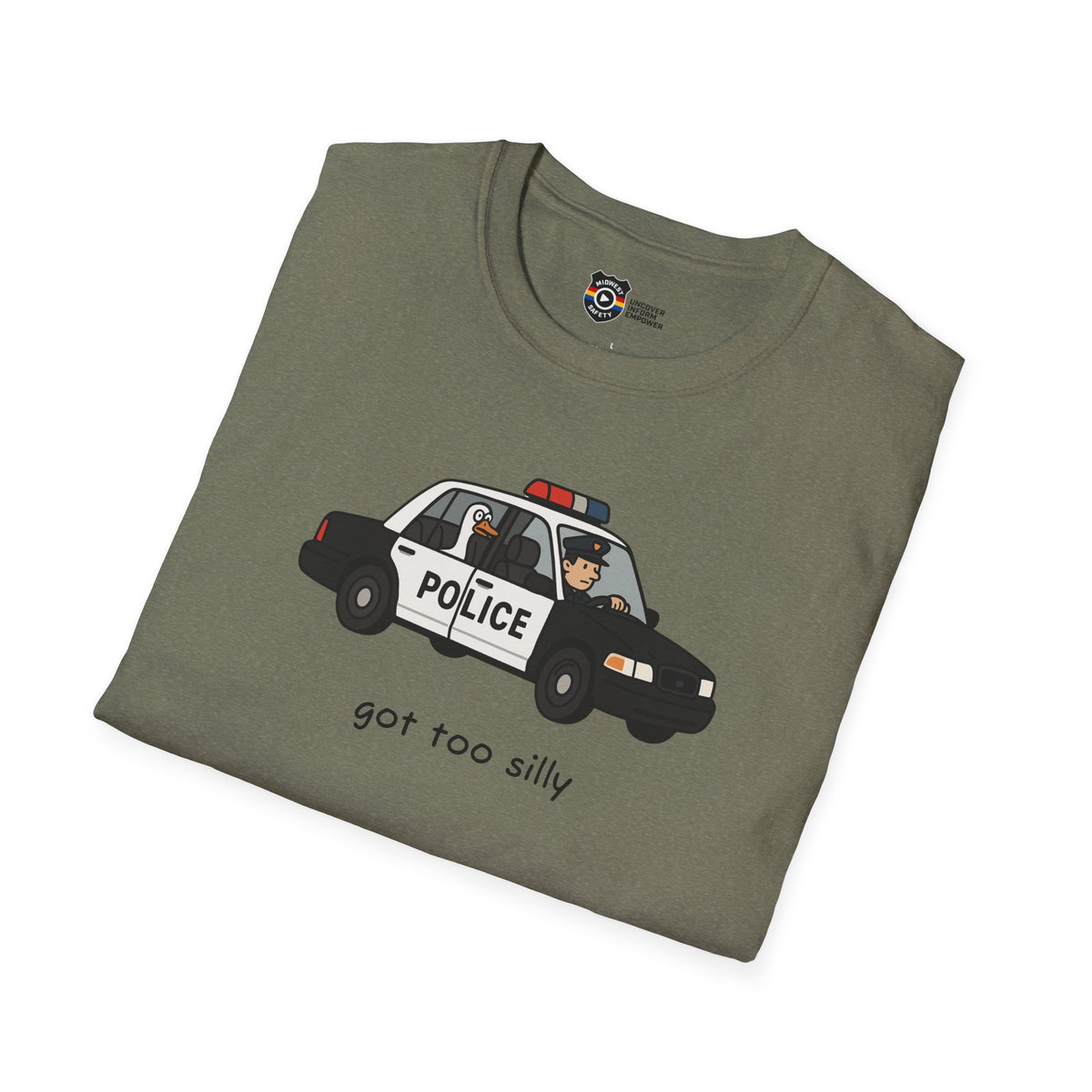 Unisex Softstyle Police Silly T-Shirt - Fun & Quirky Graphic Tee Alternate