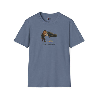 Went Bananas Unisex Softstyle Police Silly T-Shirt - Fun & Quirky Graphic Tee