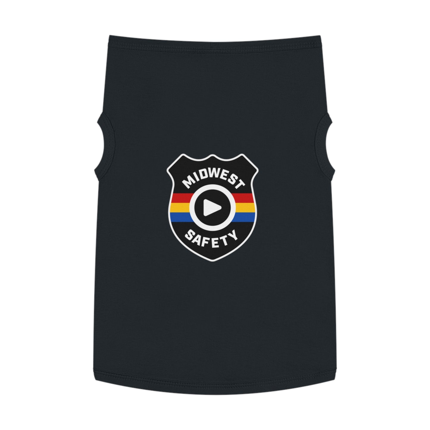 Pet Tank Top with Midwest Safety Badge Design, Cute Dog Apparel, Summer Pet Clothing, Fun Pet Gift, Adorable Dog Tank Top