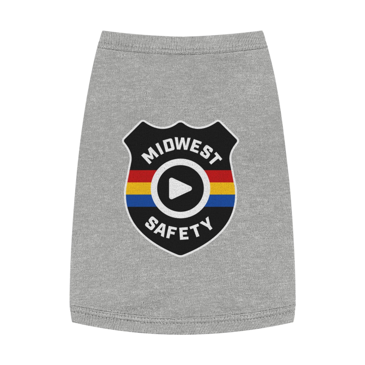 Pet Tank Top with Midwest Safety Badge Design, Cute Dog Apparel, Summer Pet Clothing, Fun Pet Gift, Adorable Dog Tank Top