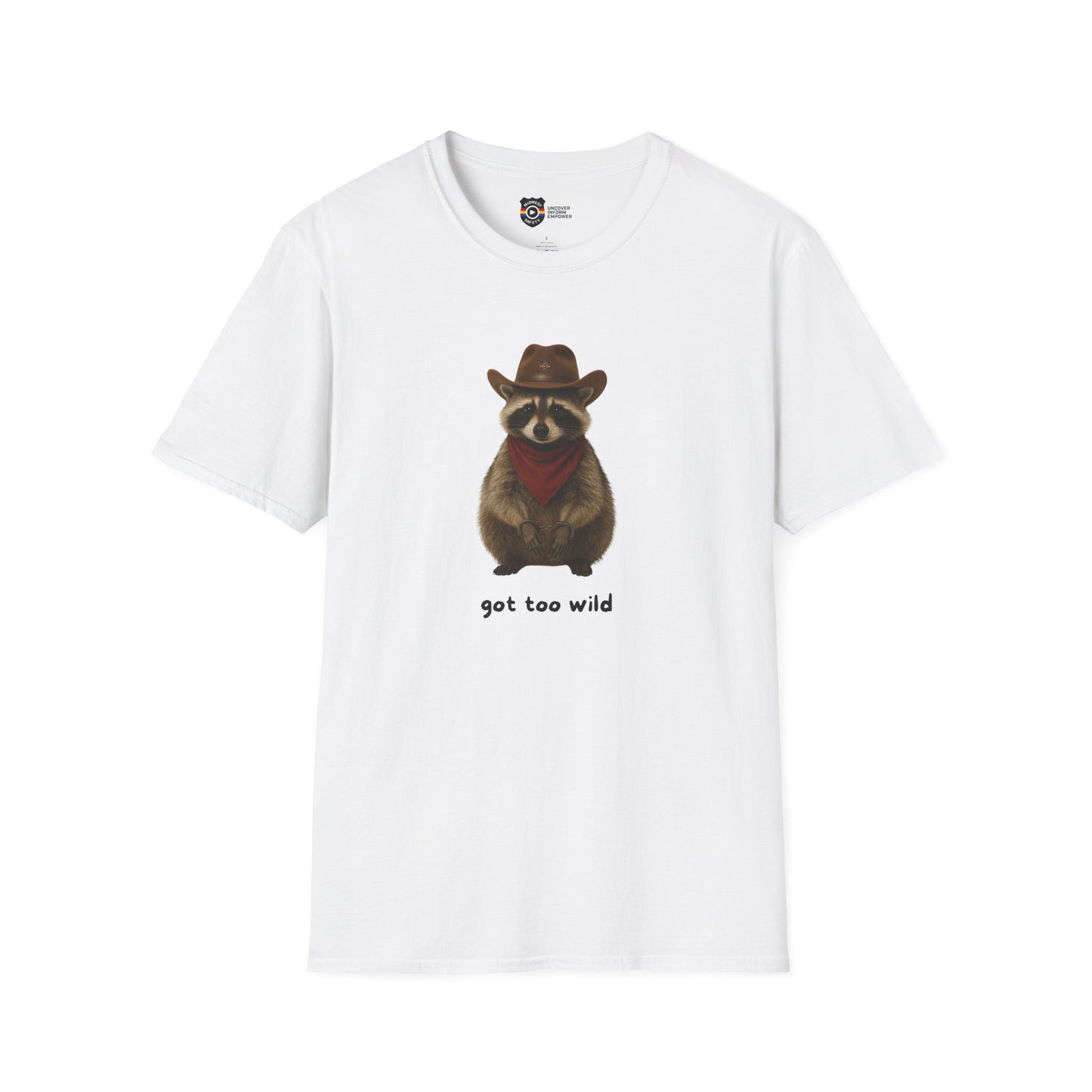 Got Too Wild Raccoon Cowboy Unisex Softstyle T-Shirt