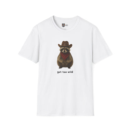 Got Too Wild Raccoon Cowboy Unisex Softstyle T-Shirt