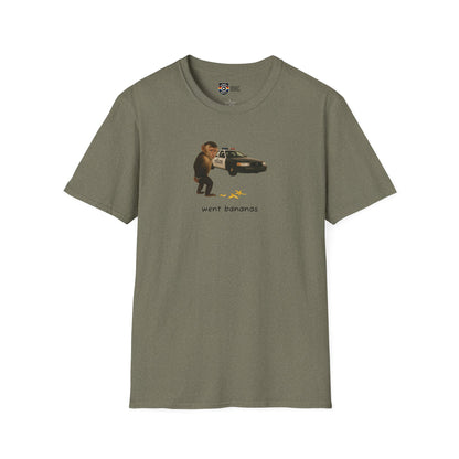 Went Bananas Unisex Softstyle Police Silly T-Shirt - Fun & Quirky Graphic Tee