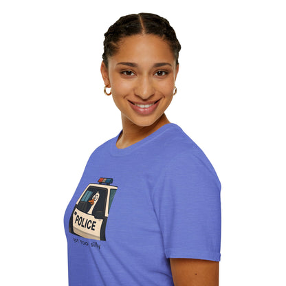 Unisex Softstyle Police Silly T-Shirt - Fun & Quirky Graphic Tee