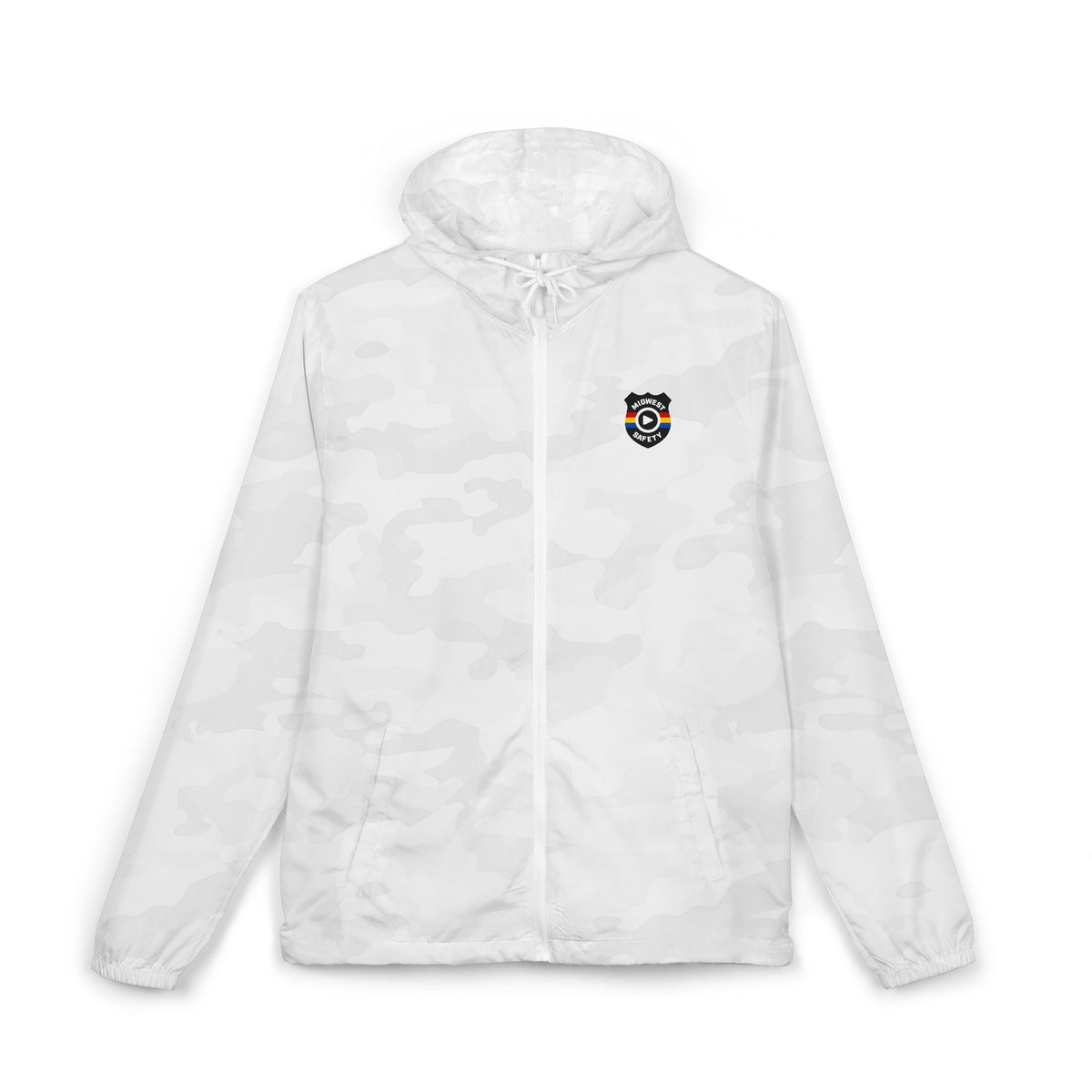 Midwest Safety Logo Windbreaker Jacket — Minimal Full-Zip Hooded Jacket
