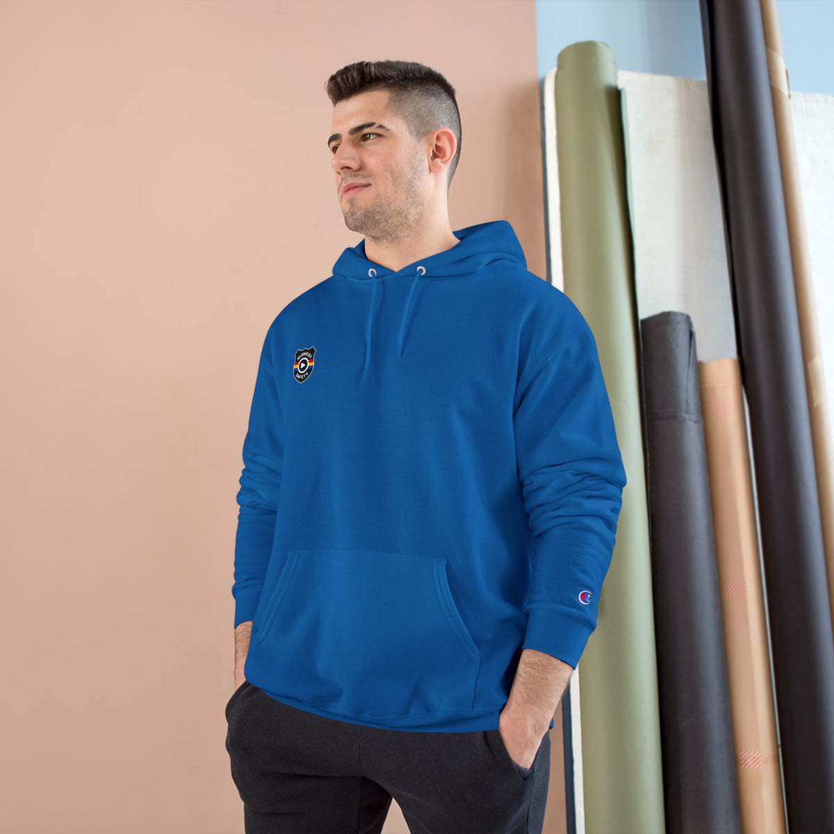 Champion Hoodie - Minimal Chest Patch Logo Pullover