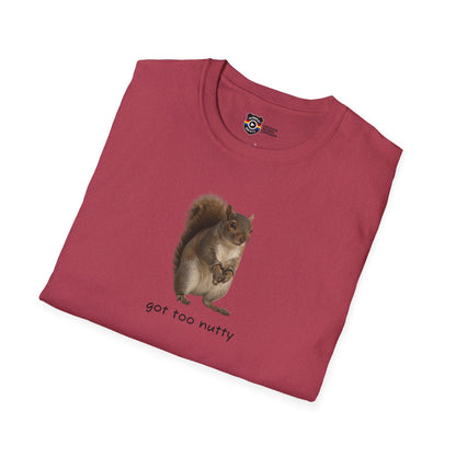 Got Too Nutty Unisex Softstyle Police Silly T-Shirt - Fun & Quirky Graphic Tee