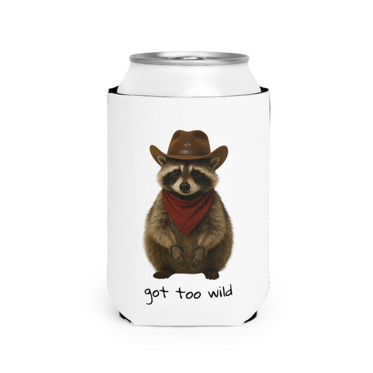 Wild Raccoon Can Cooler Sleeve | Funny Drink Holder for Parties, BBQs, Camping, Gifts for Friends, Summer Fun
