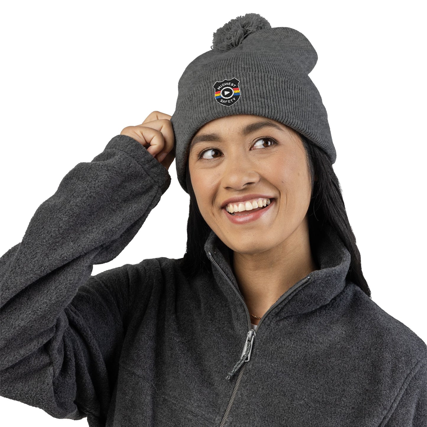 Cozy Pom-Pom Knit Cap - Stylish Winter Beanie, Holiday Gift, Warm Hat for Outdoor Activities, Beanie with Custom Embroidery