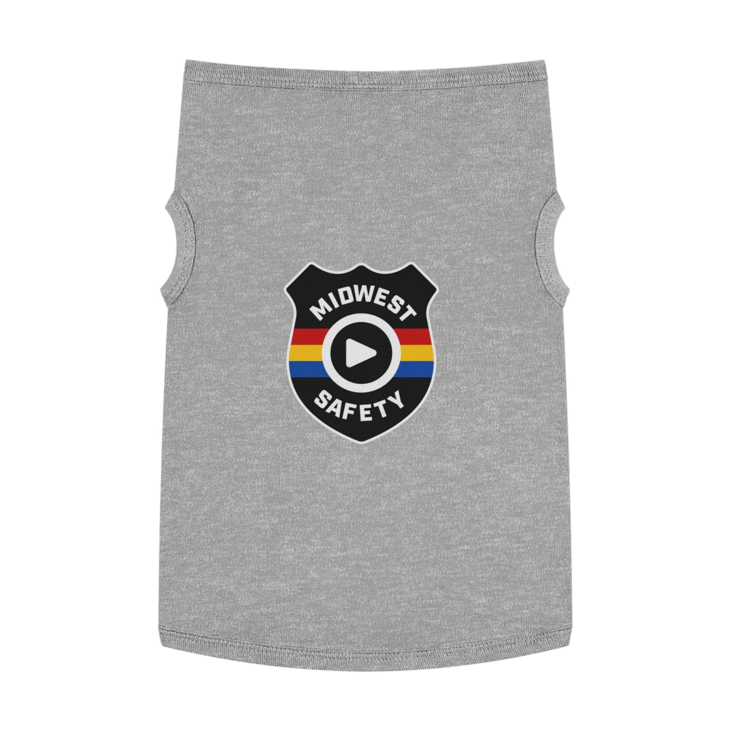 Pet Tank Top with Midwest Safety Badge Design, Cute Dog Apparel, Summer Pet Clothing, Fun Pet Gift, Adorable Dog Tank Top