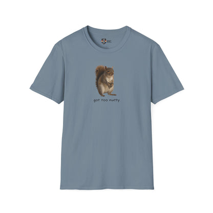 Got Too Nutty Unisex Softstyle Police Silly T-Shirt - Fun & Quirky Graphic Tee