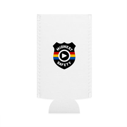 Midwest Safety Slim Can Cooler in White (Double-Sided)