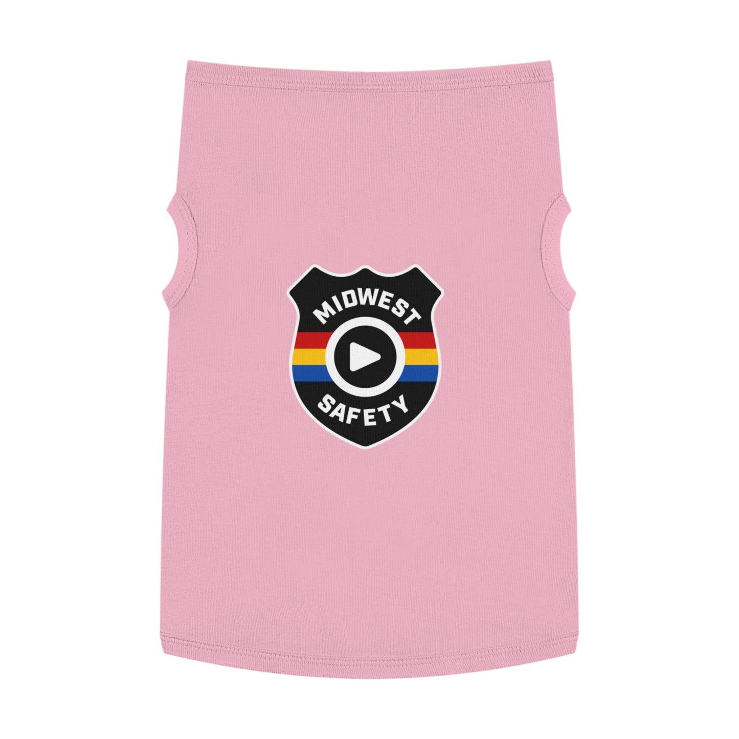 Pet Tank Top with Midwest Safety Badge Design, Cute Dog Apparel, Summer Pet Clothing, Fun Pet Gift, Adorable Dog Tank Top