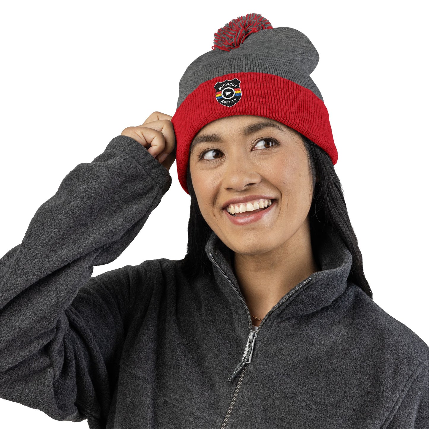 Cozy Pom-Pom Knit Cap - Stylish Winter Beanie, Holiday Gift, Warm Hat for Outdoor Activities, Beanie with Custom Embroidery