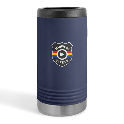 Midwest Safety Slim Beverage Holder – Retro Stripe Badge Can Cooler