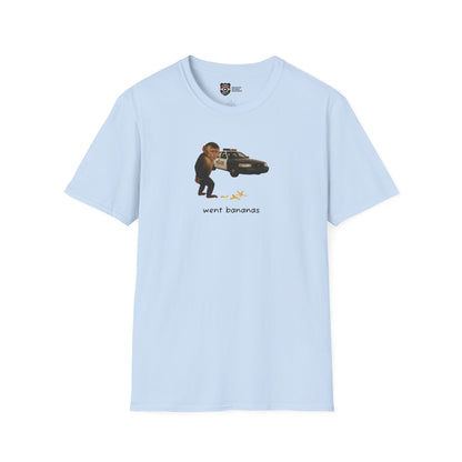 Went Bananas Unisex Softstyle Police Silly T-Shirt - Fun & Quirky Graphic Tee