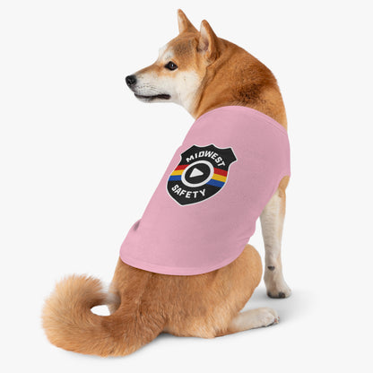 Pet Tank Top with Midwest Safety Badge Design, Cute Dog Apparel, Summer Pet Clothing, Fun Pet Gift, Adorable Dog Tank Top