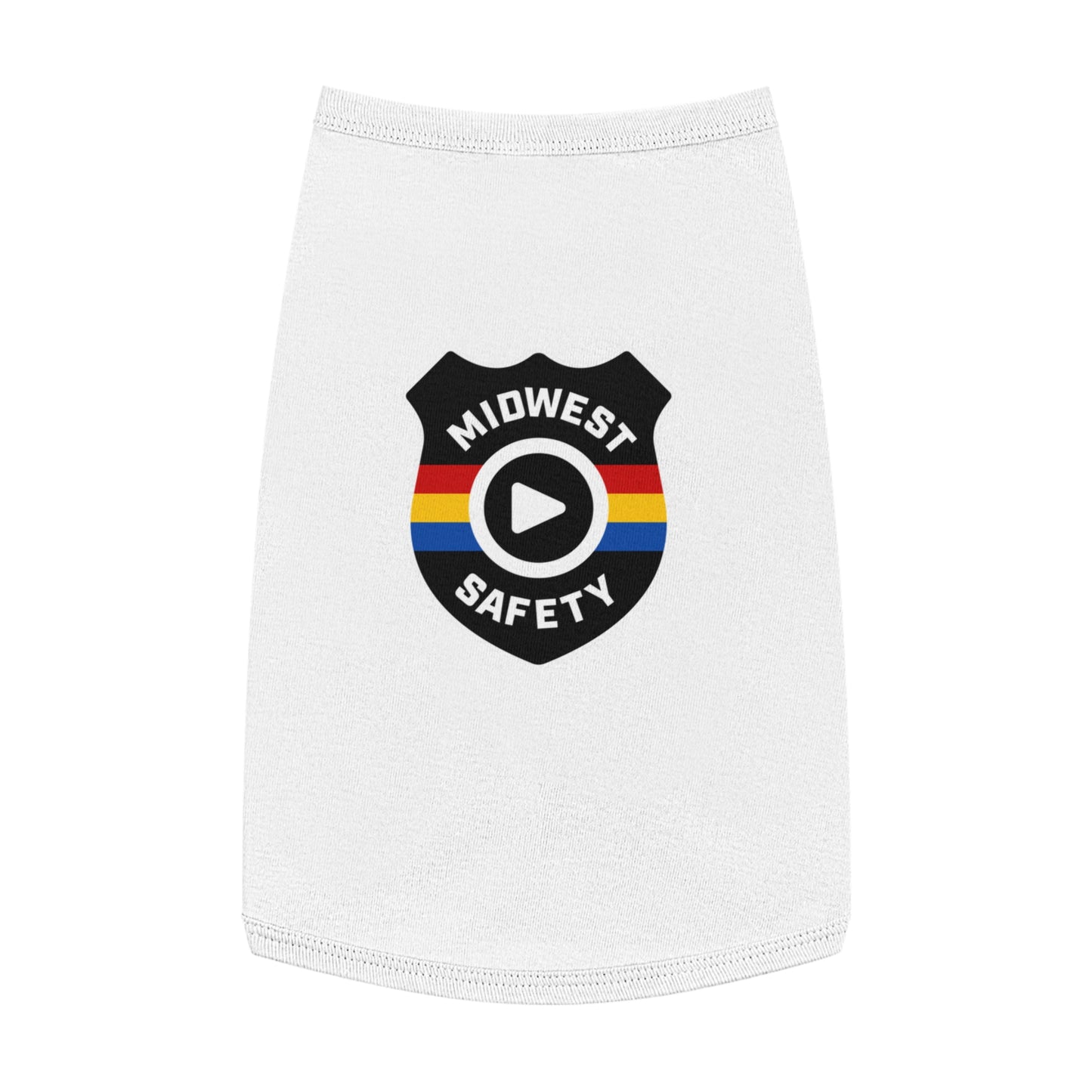 Pet Tank Top with Midwest Safety Badge Design, Cute Dog Apparel, Summer Pet Clothing, Fun Pet Gift, Adorable Dog Tank Top
