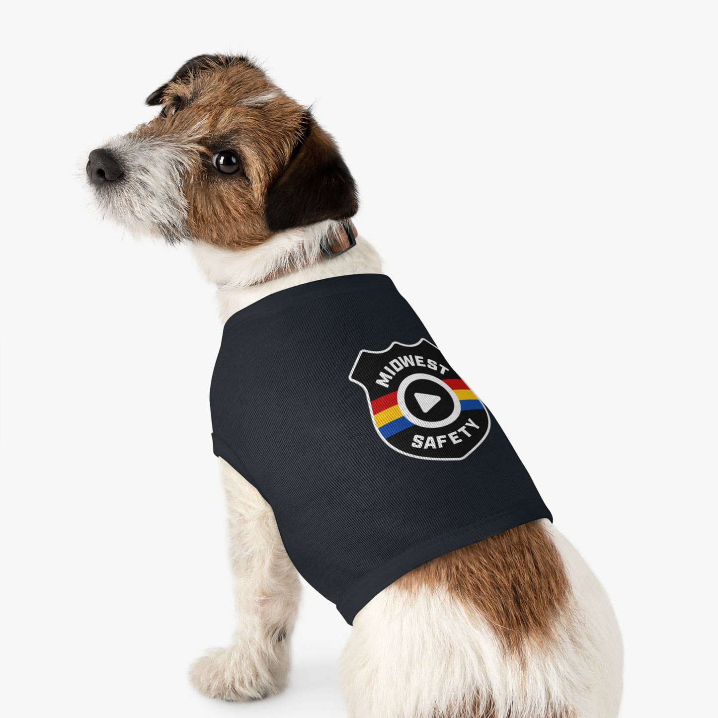 Pet Tank Top with Midwest Safety Badge Design, Cute Dog Apparel, Summer Pet Clothing, Fun Pet Gift, Adorable Dog Tank Top