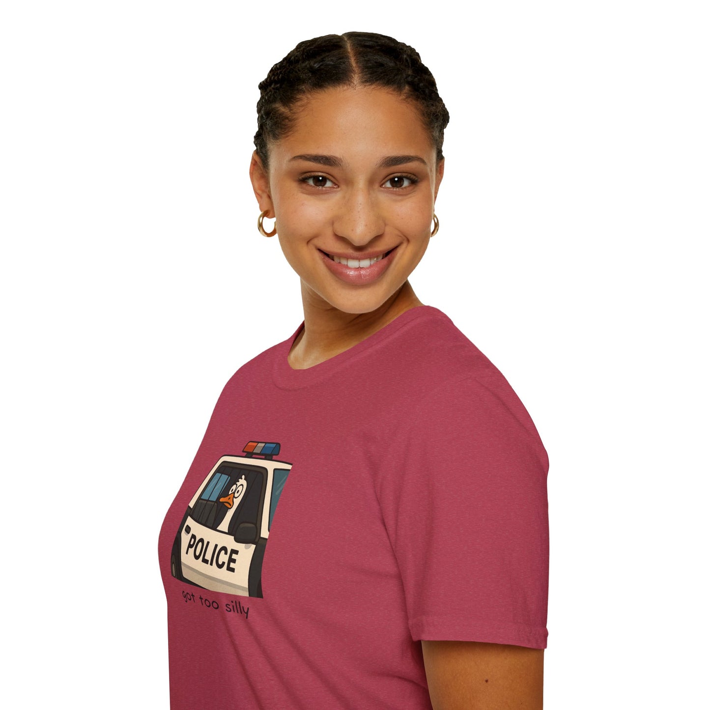 Unisex Softstyle Police Silly T-Shirt - Fun & Quirky Graphic Tee