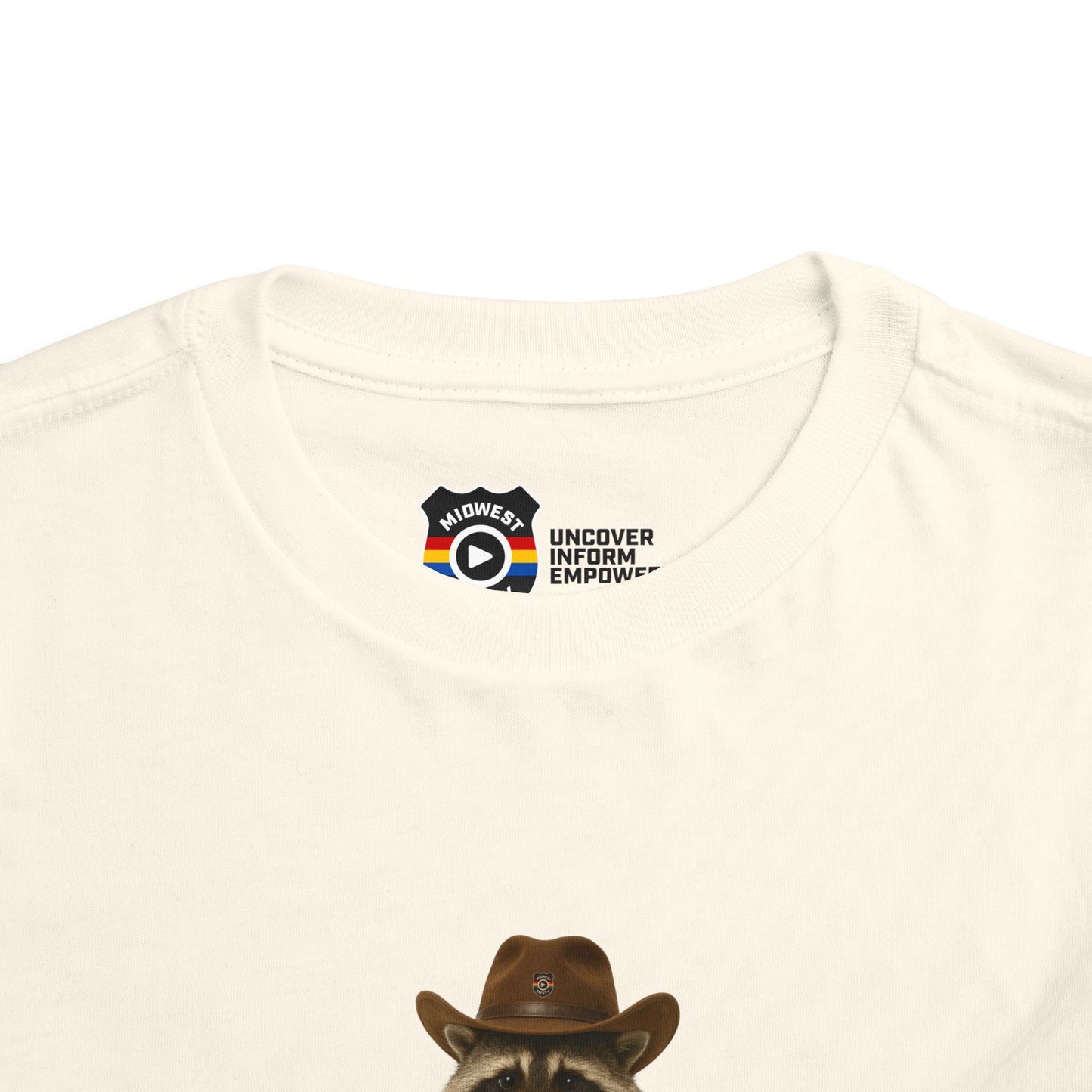 "Got Too Wild" Adorable Toddler T-Shirt with Cowboy Raccoon - "Got Too Wild" Design