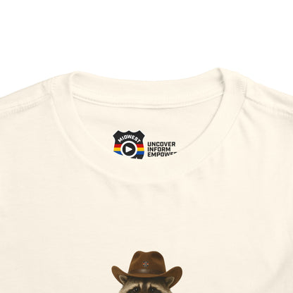 "Got Too Wild" Adorable Toddler T-Shirt with Cowboy Raccoon - "Got Too Wild" Design