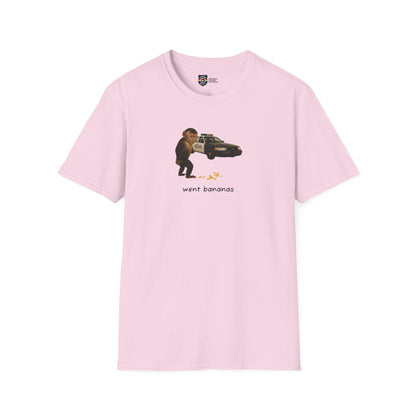 Went Bananas Unisex Softstyle Police Silly T-Shirt - Fun & Quirky Graphic Tee