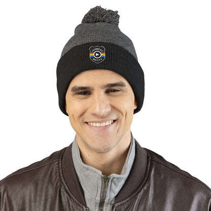 Cozy Pom-Pom Knit Cap - Stylish Winter Beanie, Holiday Gift, Warm Hat for Outdoor Activities, Beanie with Custom Embroidery
