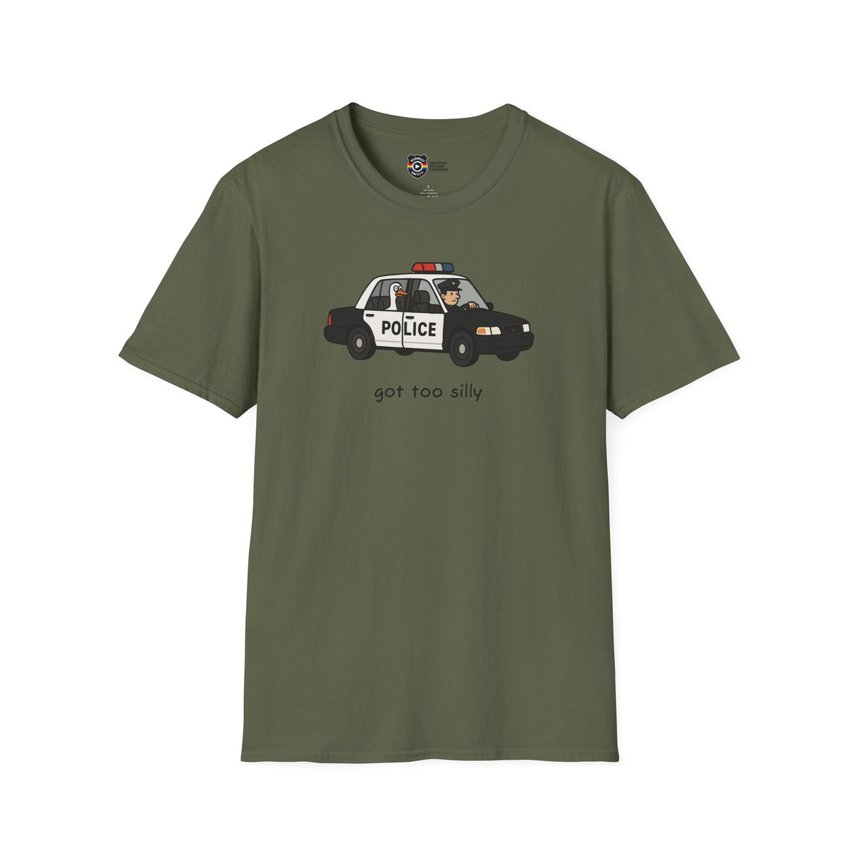 Unisex Softstyle Police Silly T-Shirt - Fun & Quirky Graphic Tee Alternate