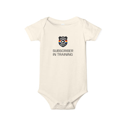 Funny Infant Jersey One Piece - 'Subscriber in Training' Baby Bodysuit
