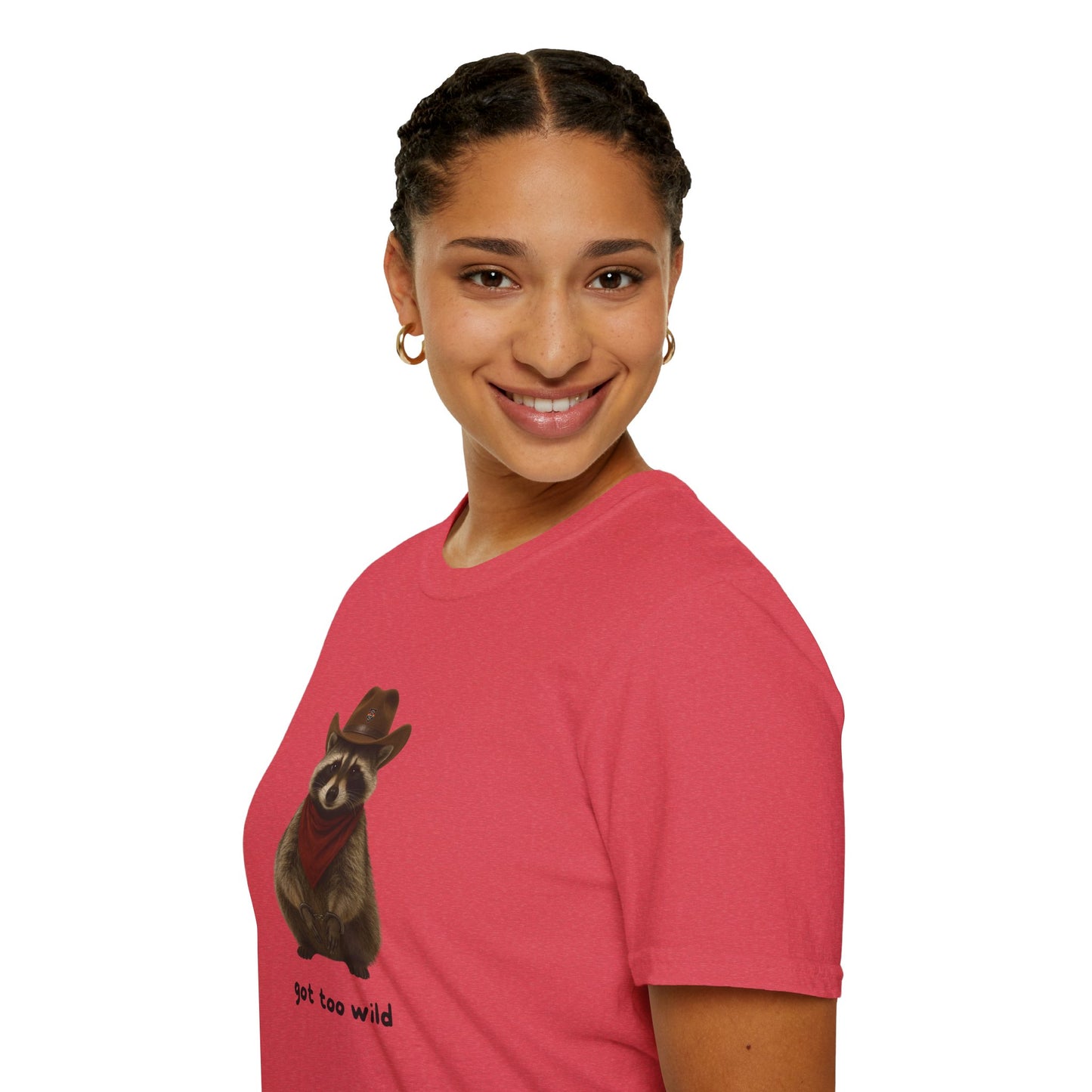 Got Too Wild Raccoon Cowboy Unisex Softstyle T-Shirt