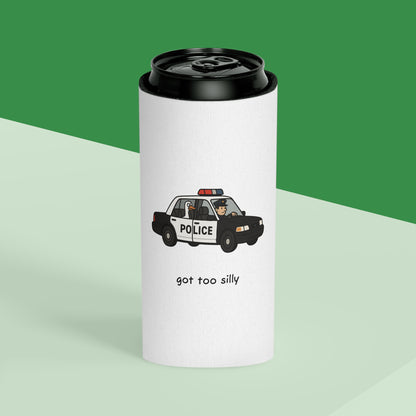 Can Cooler — "Got Too Silly" Police Car Novelty Can Cooler