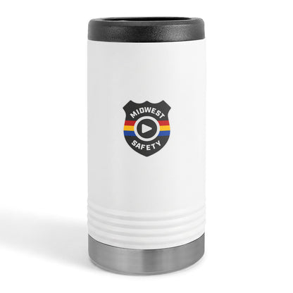 Midwest Safety Slim Beverage Holder – Retro Stripe Badge Can Cooler